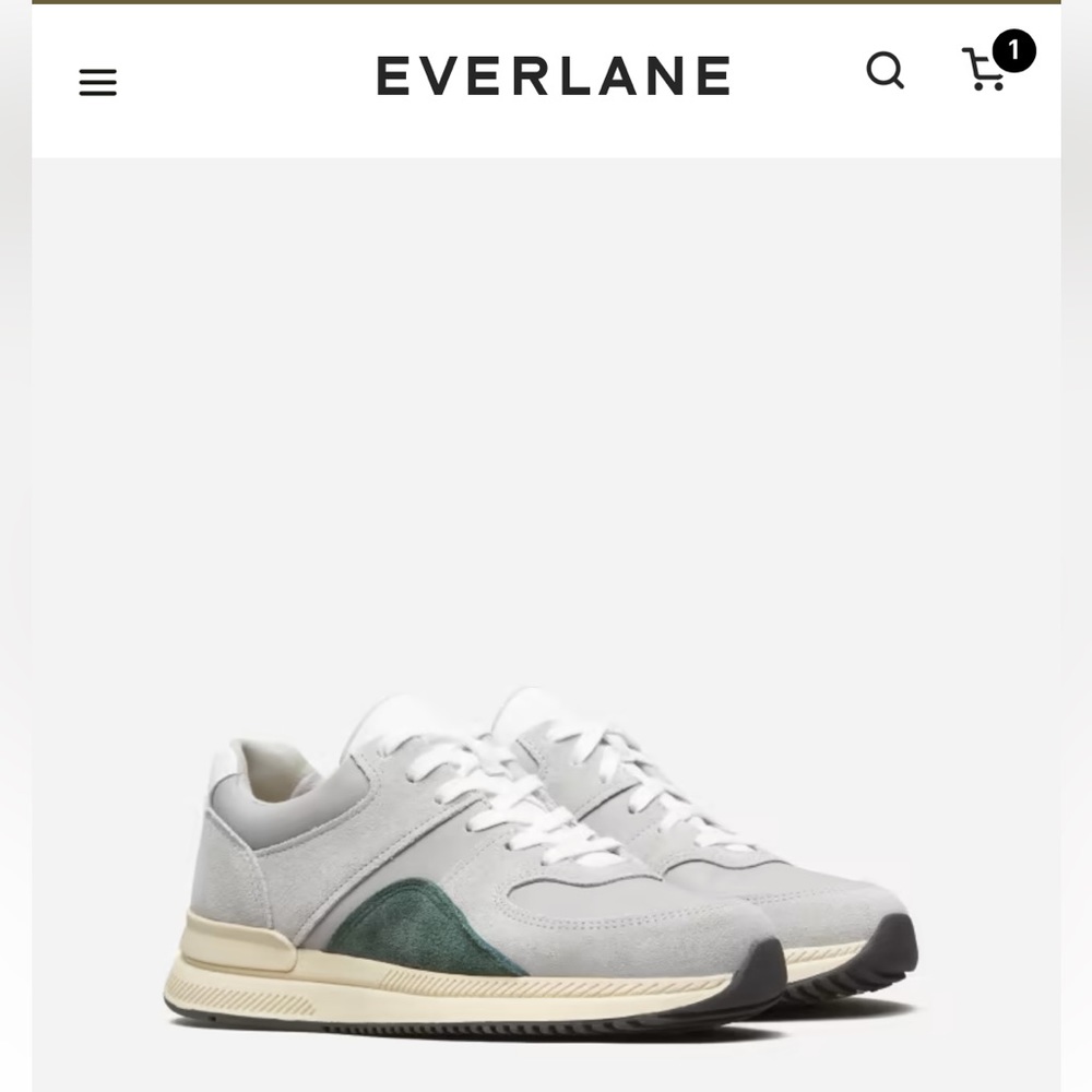Everlane Trainer Sneaker, leather and suede upper